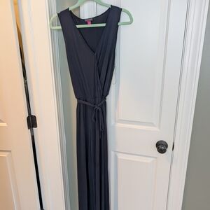 Vince Camuto Navy Sleeveless Wrap Jumpsuit